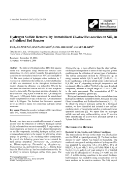 Hydrogen Sulfide Removal by Immobilized Thiobacillus novellas on