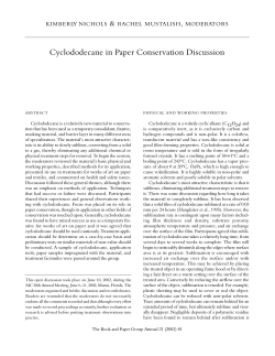 Cyclododecane in Paper Conservation Discussion, The Book and