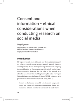 Consent and information &ndash; ethical considerations when conducting