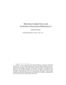 defining corruption and constitutionalizing democracy
