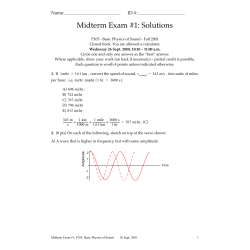 Midterm Exam #1: Solutions