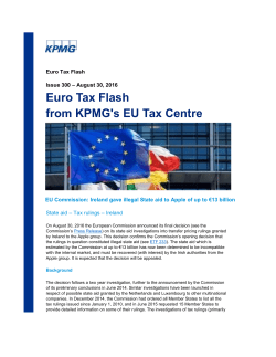 Ireland gave illegal State aid to Apple of up to &euro;13 billion