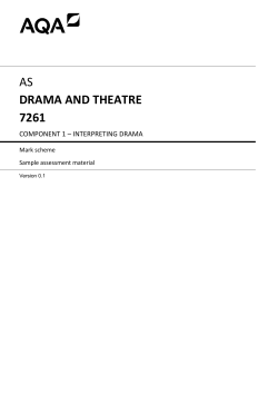 AS Drama Specimen mark scheme Component 1