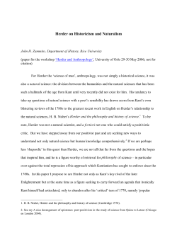 Herder on Historicism and Naturalism