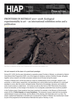 HIAP Frontiers in Retreat Press Release 1/2017
