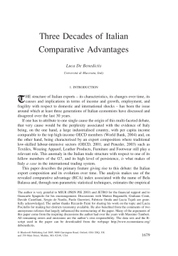 Three Decades of Italian Comparative Advantages