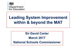 Day 1 Sir David Carter - Academy Progress