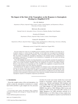The Impact of the State of the Troposphere on the Response