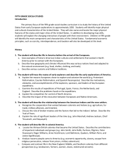 FIFTH GRADE SOCILA STUDIES Introduction The primary focus of