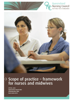 Scope of practice &ndash; framework for nurses and midwives