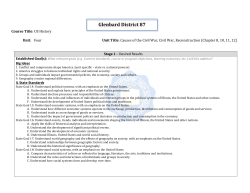 4 US History Civil War and Reconstruction UbD