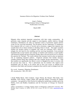 Insurance Motives for Migration: Evidence from Thailand