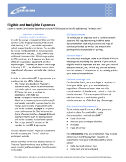 Eligible and Ineligible Expenses