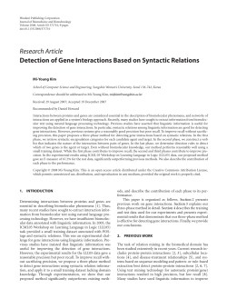 Detection of Gene Interactions Based on Syntactic Relations