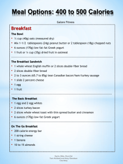 Meal Options: 400 to 500 Calories
