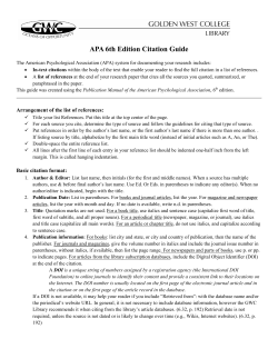 APA 6th Edition Citation Guide