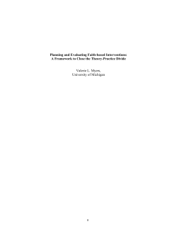 Planning and Evaluating Faith-based Interventions