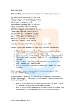 September 3rd 1939 lesson plan