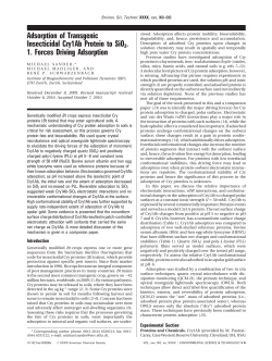 Adsorption of Transgenic Insecticidal Cry1Ab Protein to SiO2. 1