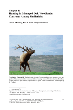 Hunting in Managed Oak Woodlands