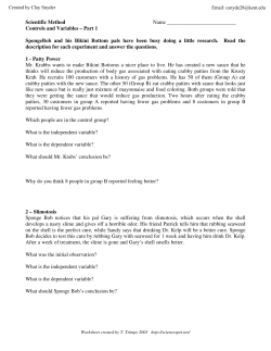 Controls and Variables - Kent State University