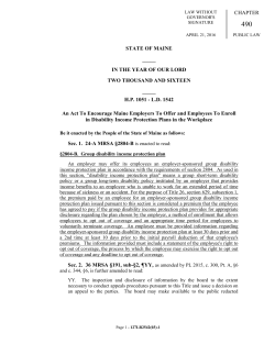 STATE OF MAINE _____ IN THE YEAR OF OUR LORD TWO