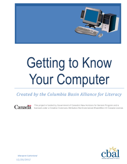 Getting to Know Your Computer - The Columbia Basin Alliance for