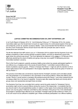 Rt Hon Elizabeth Truss MP, Lord Chancellor and