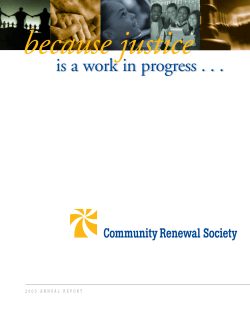 2003 annual report - Community Renewal Society