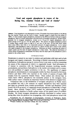Total and organic phosphorus in waters of the Bering Sea, Aleutian