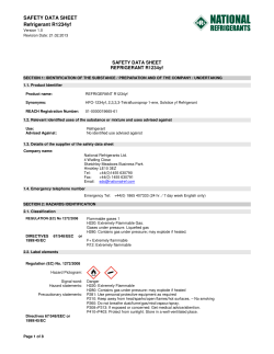 SAFETY DATA SHEET Refrigerant R1234yf