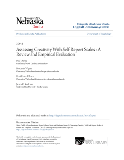 Assessing Creativity With Self-Report Scales