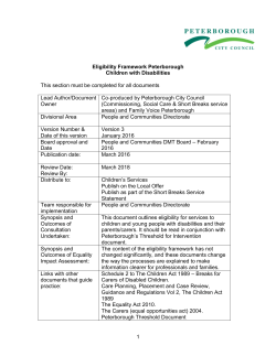 Eligibility Framework Children with Disabilities