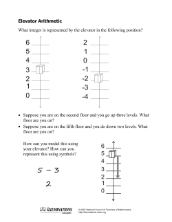 Elevator Arithmetic What integer is represented by the elevator in the