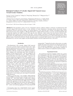 Bioinspired Synthesis of Vertically Aligned ZnO Nanorod Arrays