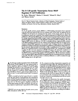 The B Cell-specific Transcription Factor BSAP Regulates B