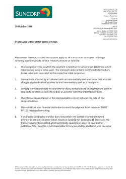 Standard Settlement Instructions