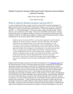 Student-Centered Learning (SCL)