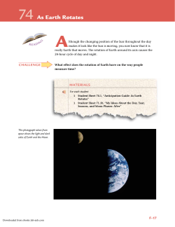 74 As Earth Rotates - Ms. Joe`s Ogden Science Website