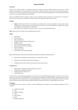 ASSAULT ON DOCTORS Introduction Assault on the medical