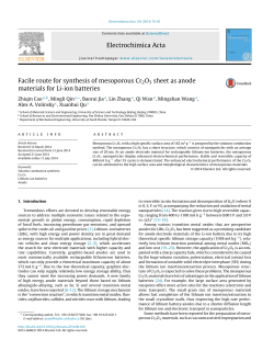 Facile route for synthesis of mesoporous Cr2O3 sheet as anode