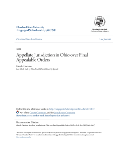 Appellate Jurisdiction in Ohio over Final Appealable Orders