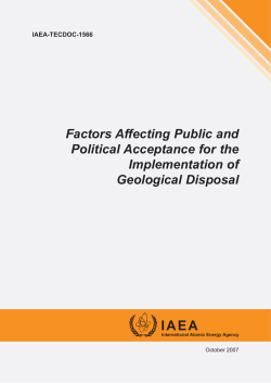 Factors Affecting Public and Political Acceptance
