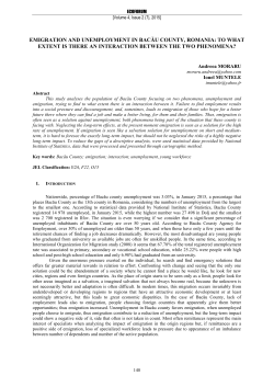 emigration and unemployment in bacău county, romania