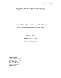 Survey Shortening 1 Paper presented at the meeting of the