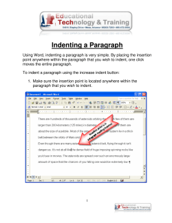 Indenting a Paragraph