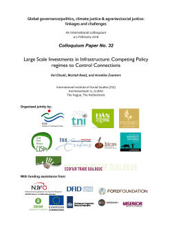 Large Scale Investments in Infrastructure