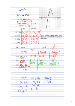 Ex 1:ааpg. 57 #54 y = 2 + 3f(x + 1) Trans. from f(x) 55.ааf(xана2)аа