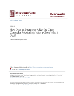 How Does an Interpreter Affect the Client-Counselor