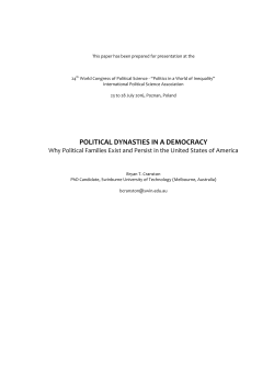 POLITICAL DYNASTIES IN A DEMOCRACY